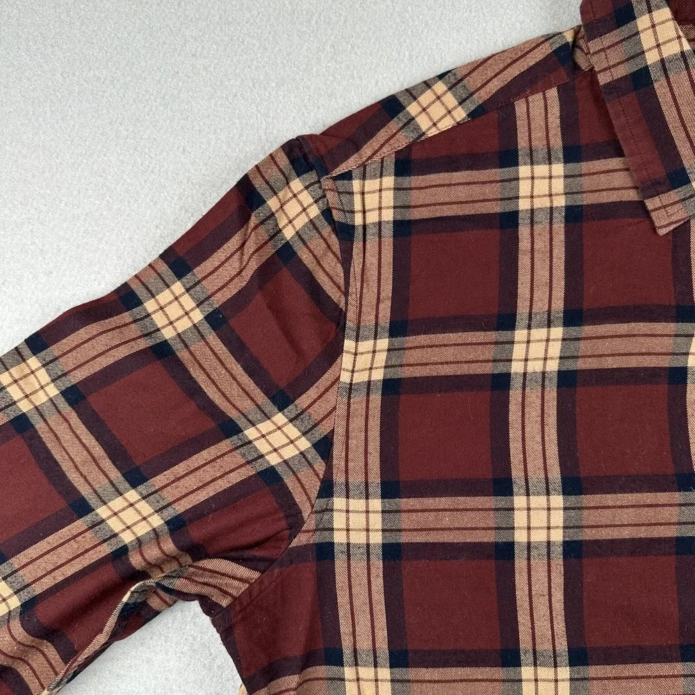 Banana Republic Shirt Shirt Plaid Untucked Fit Mens Large Long Sleeve Button Up